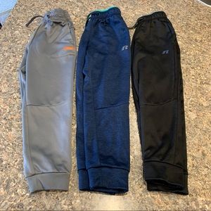 3 pairs of boys tapered leg running pants.